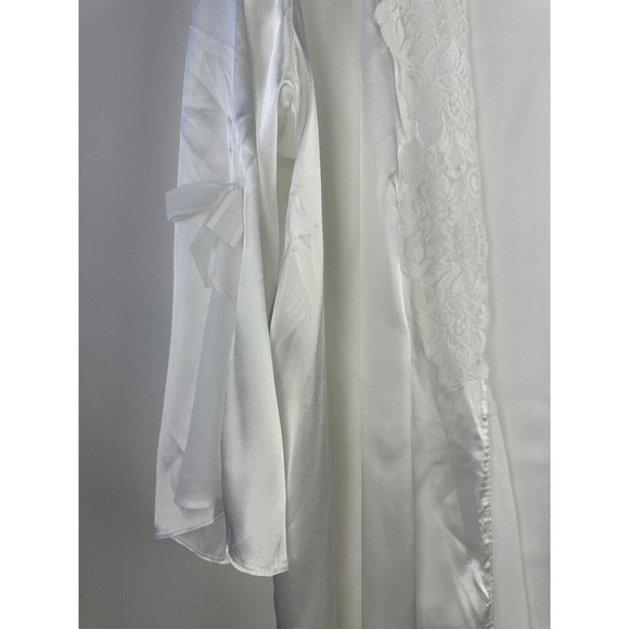 Oscar De La Renta Lace Trim Robe Satin Like Always A Bride White Plus Size 1X - Picture 8 of 12